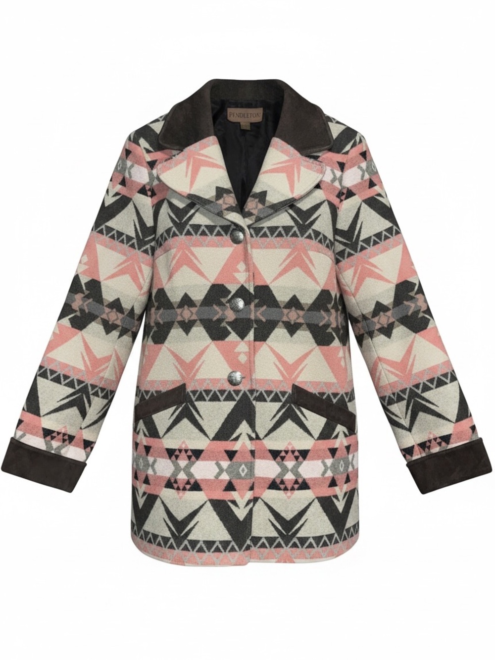 Pendleton VTG blanket, long sleeve coat wool and leather